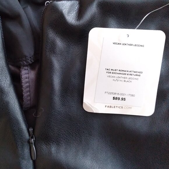 Elegant Vegan Leather Pants, Fabletics, Size - XL - Picture 4 of 6